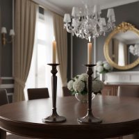 1 Porta velas Elegantes de Metal Marrón oscuro - Estilo Clásico y Atemporal